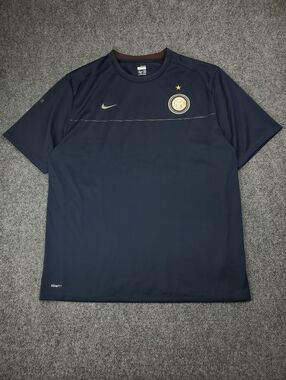 Nike Inter Milan Soccer T Shirt XL Jersey Tee Short Sleeve Logo Patch Training